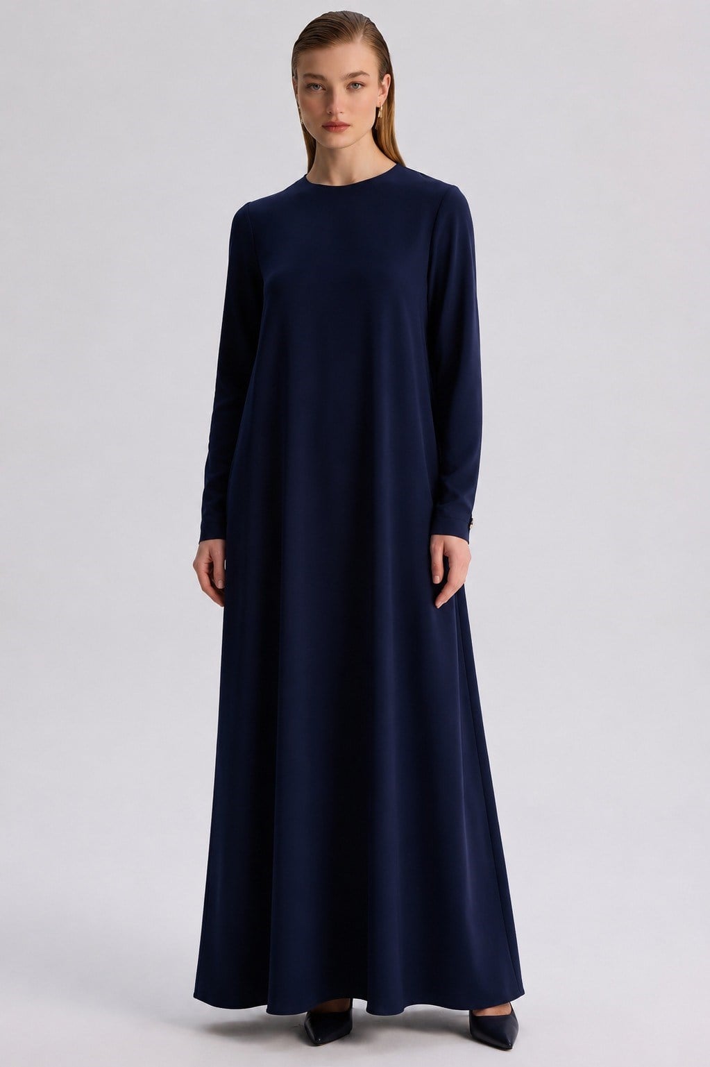 MİSSDALİDA 3264804 DARK NAVY İPEK ELBİSE