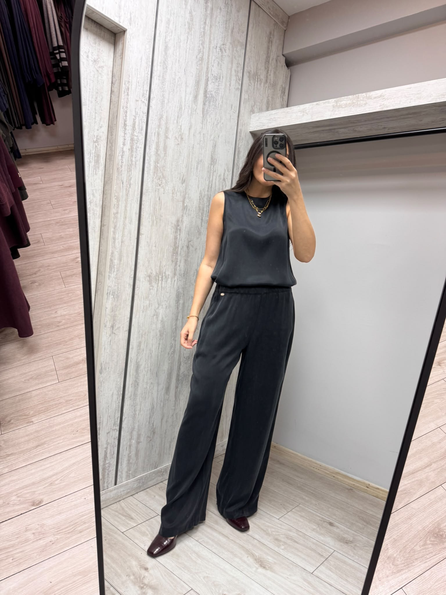 MİSSDALİDA 3266802 BLACK İPEK KOLSUZ TUNİK