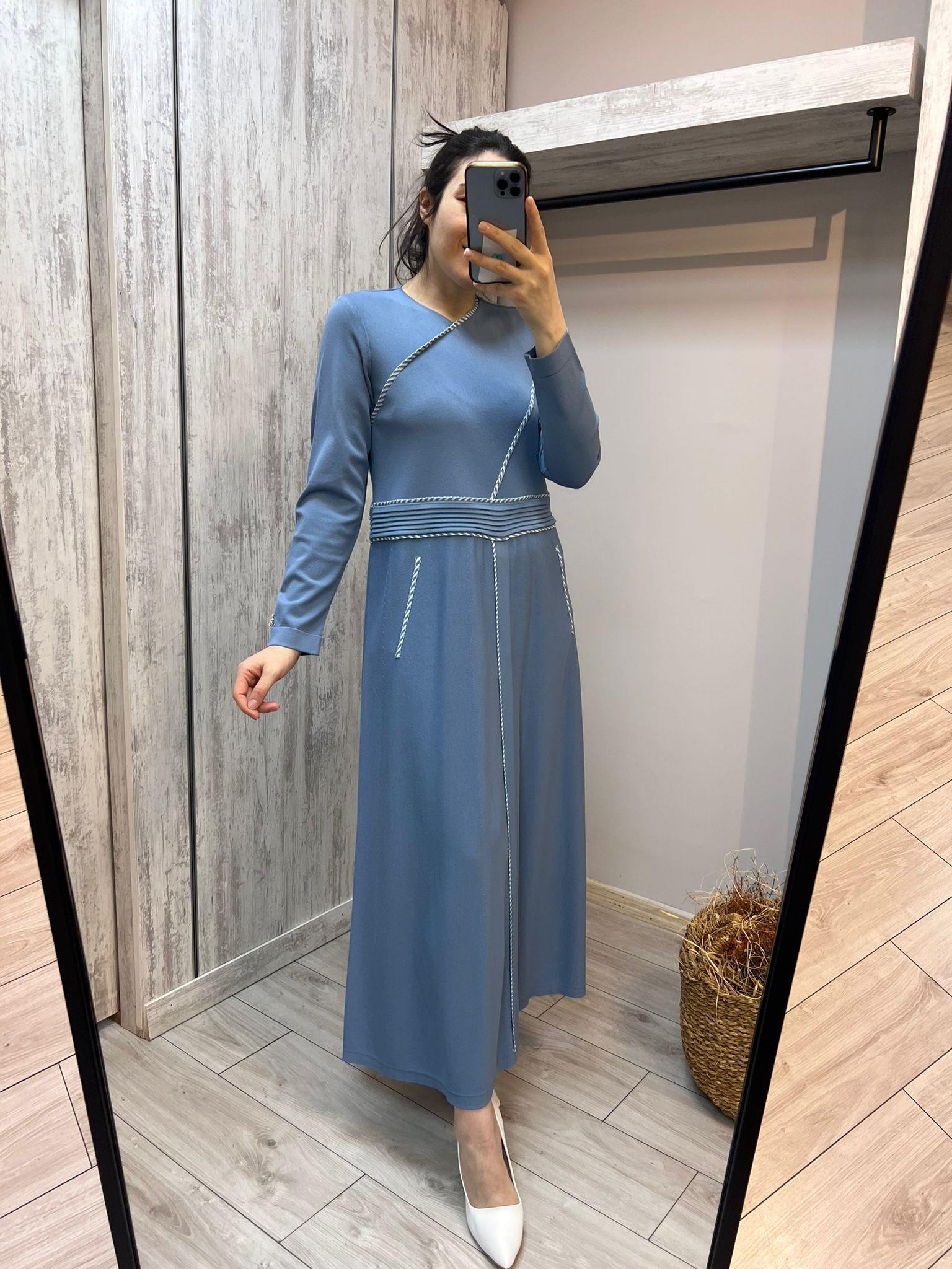 Missdalida 4021 Blue  Merserize Elbise