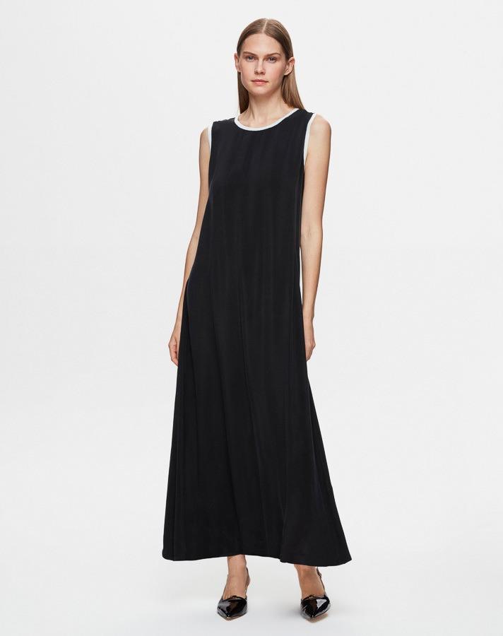 Missdalida 4028 Black İpek Kolsuz Elbise