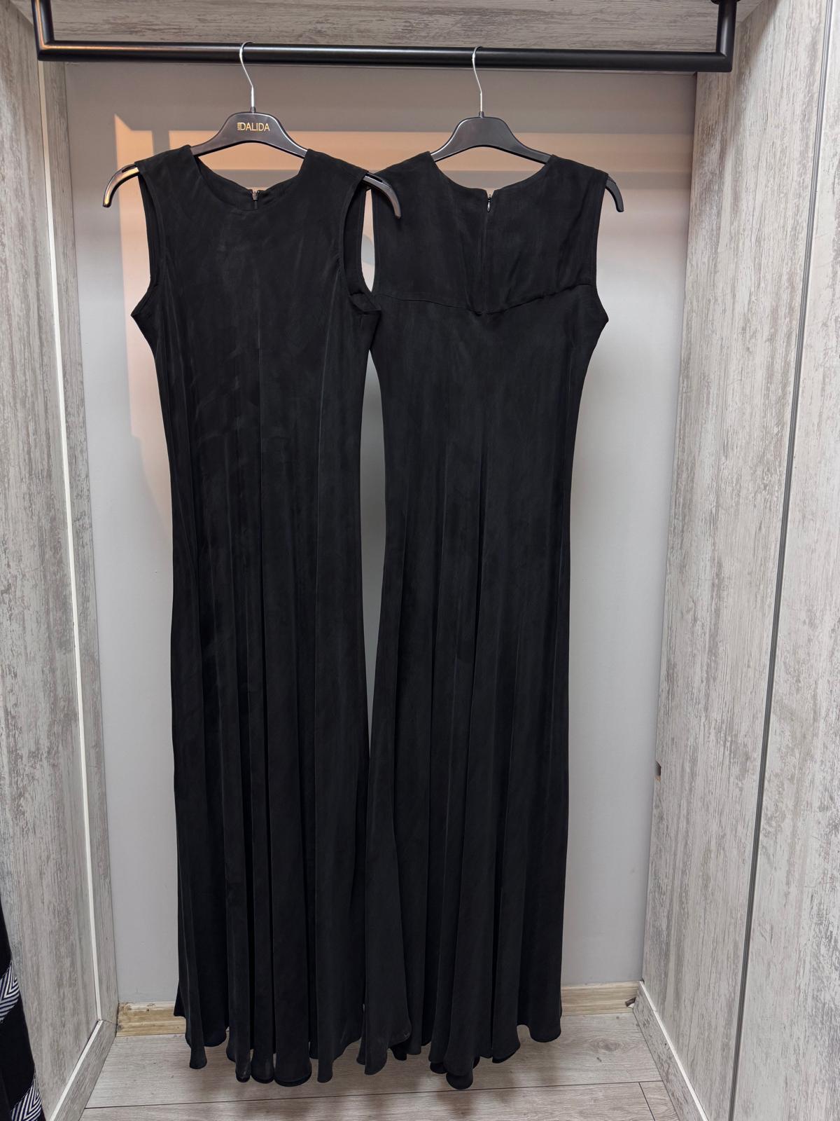 Missdalida 4034 Black Kolsuz İpek Elbise