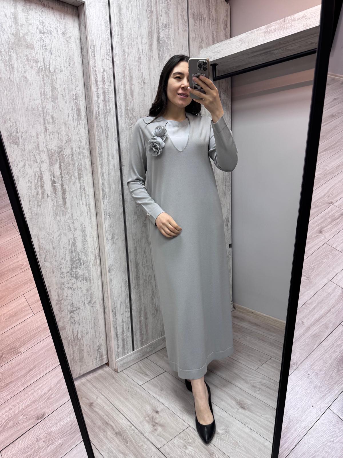 Missdalida 4041 Grey Merserize Elbise