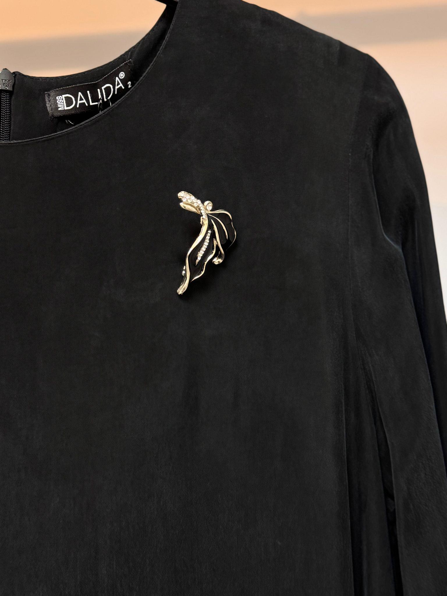 Missdalida 4042 Black İpek Elbise