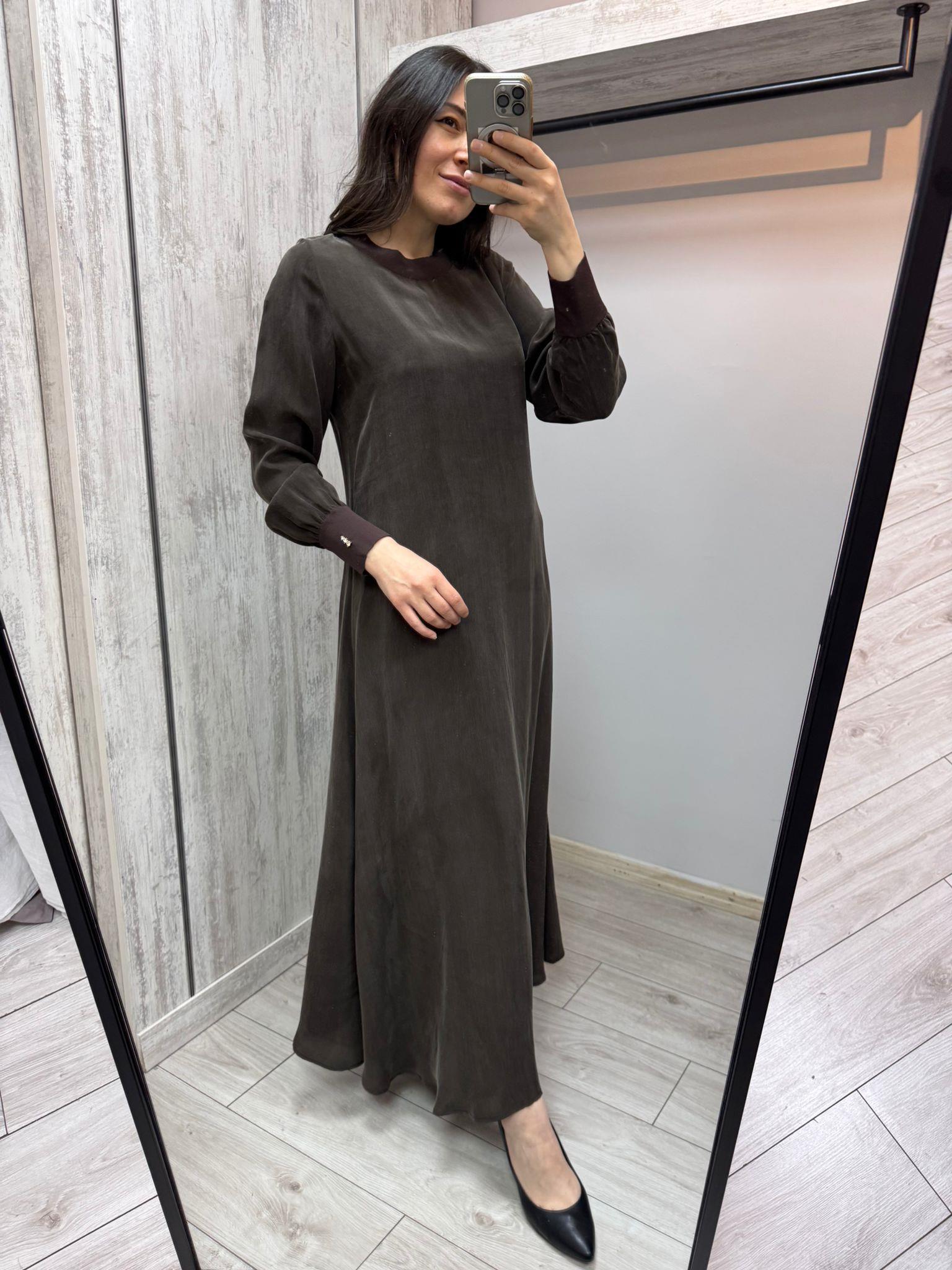Missdalida 4108 Cacao İpek Elbise