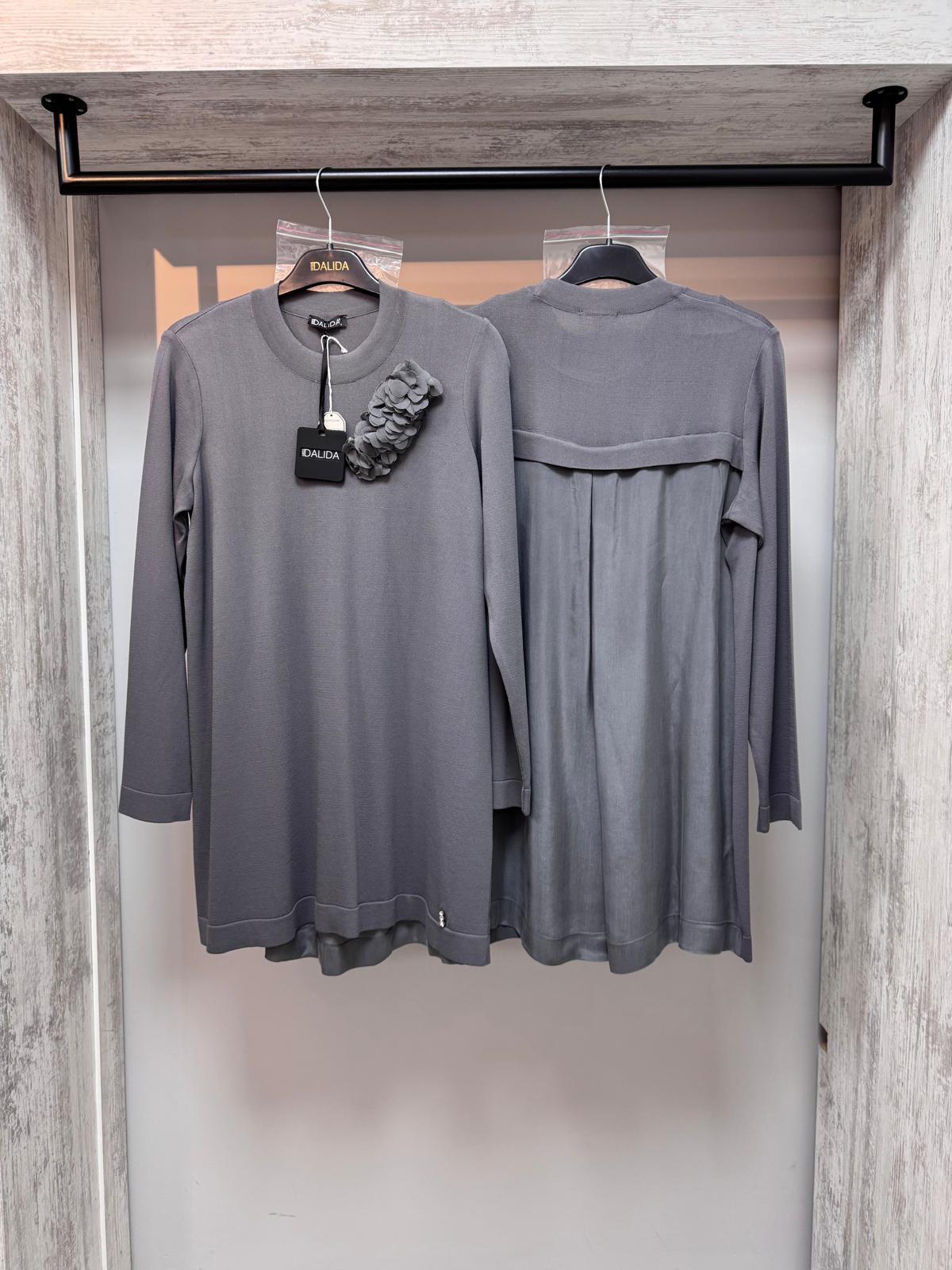 Missdalida 6011 Antrasit İpek Merserize Tunik