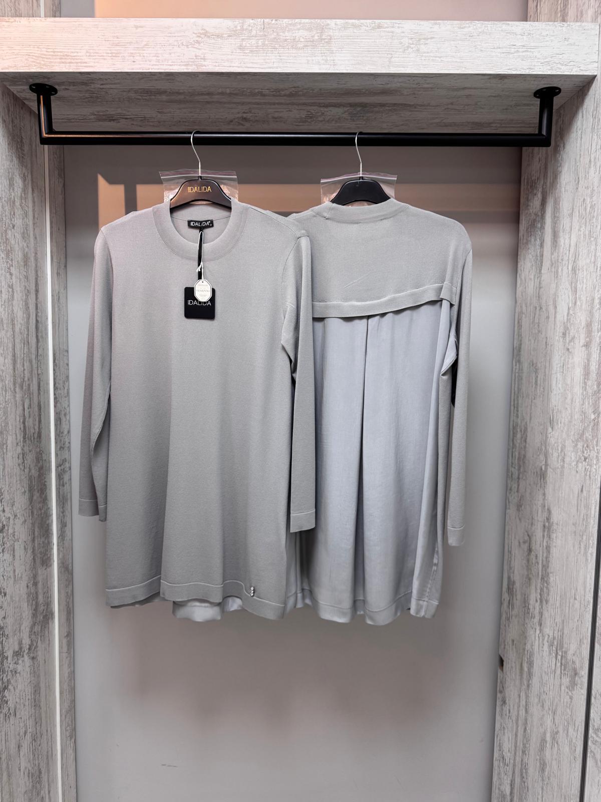 Missdalida 6011 Grey İpek Merserize Tunik