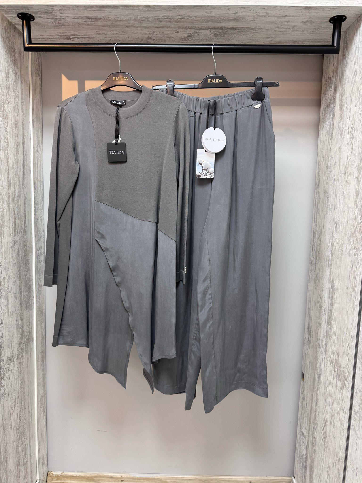 Missdalida 6022 Antrasit İpek Merserize Tunik