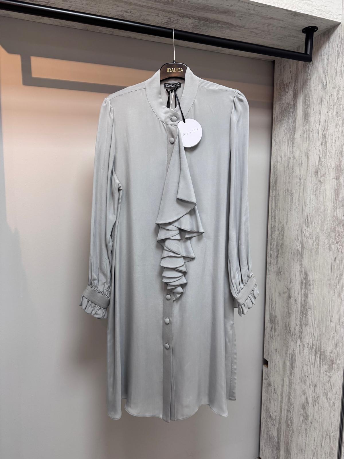 Missdalida 6029 Grey İpek Gömlek 