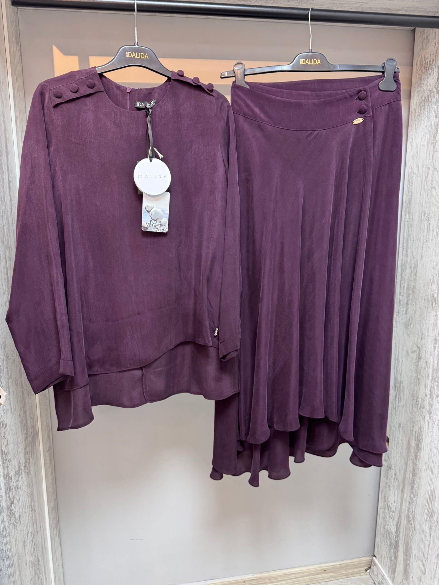 Missdalida 6067 Oubergine İpek Bluz