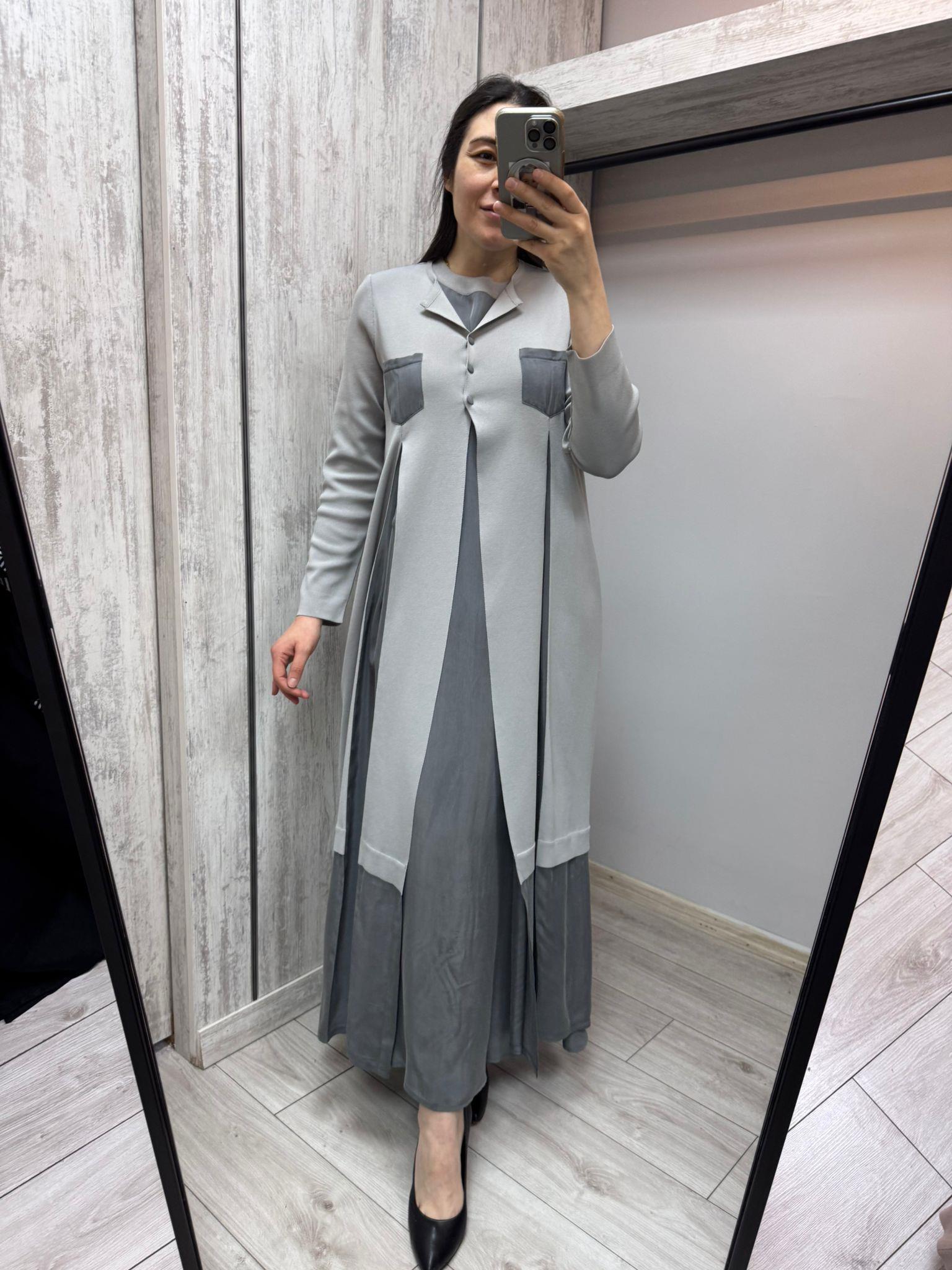 Missdalida 9025 Grey İpek Merserize Ceket