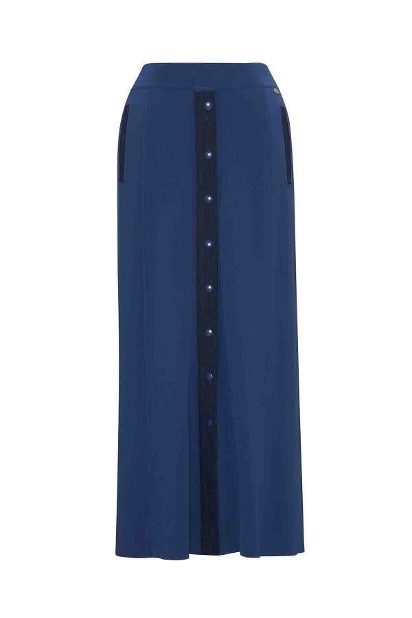 Missdalida T25PF - 2010 İndigo Düğme Detaylı Denim Etek