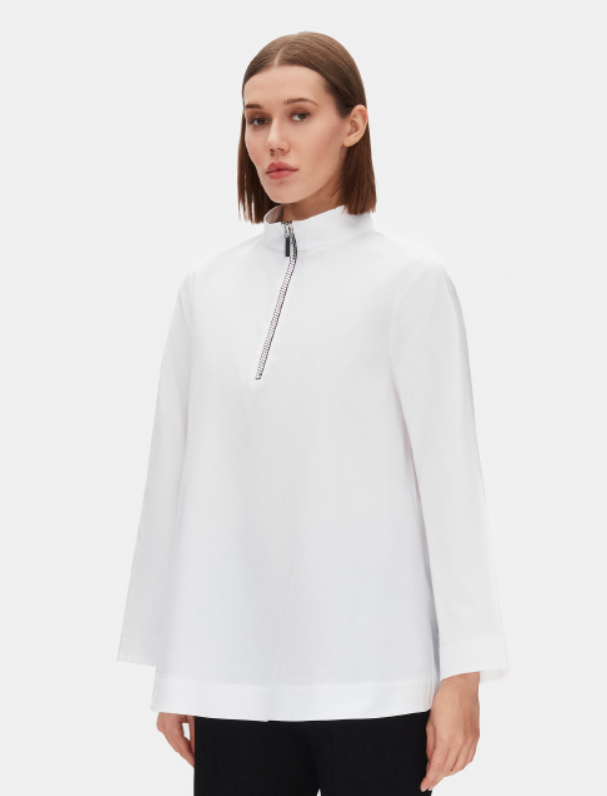 Missdalida T25PF- 3009 Yakası Fermuarlı ECRU / NICEL Poplin Gömlek 