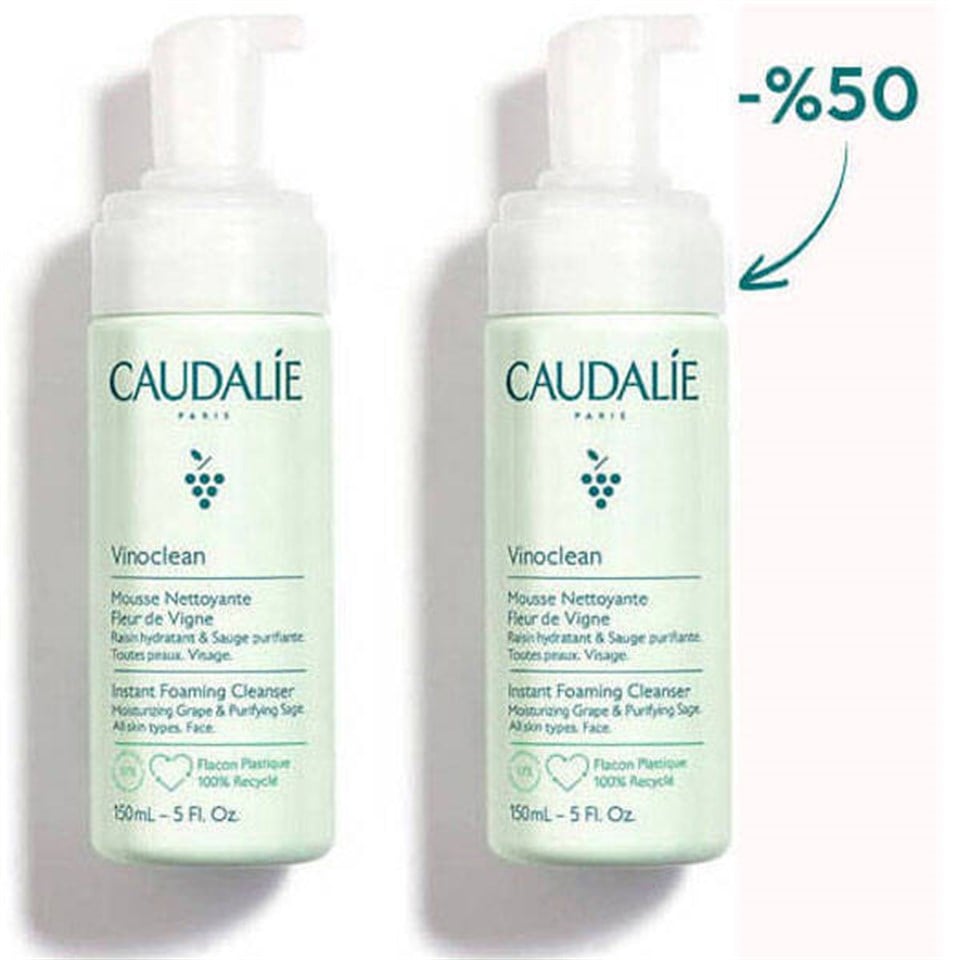 Caudalie Vinoclean Instant Foaming Cleanser Köpük Temizleyici 2x150 ML