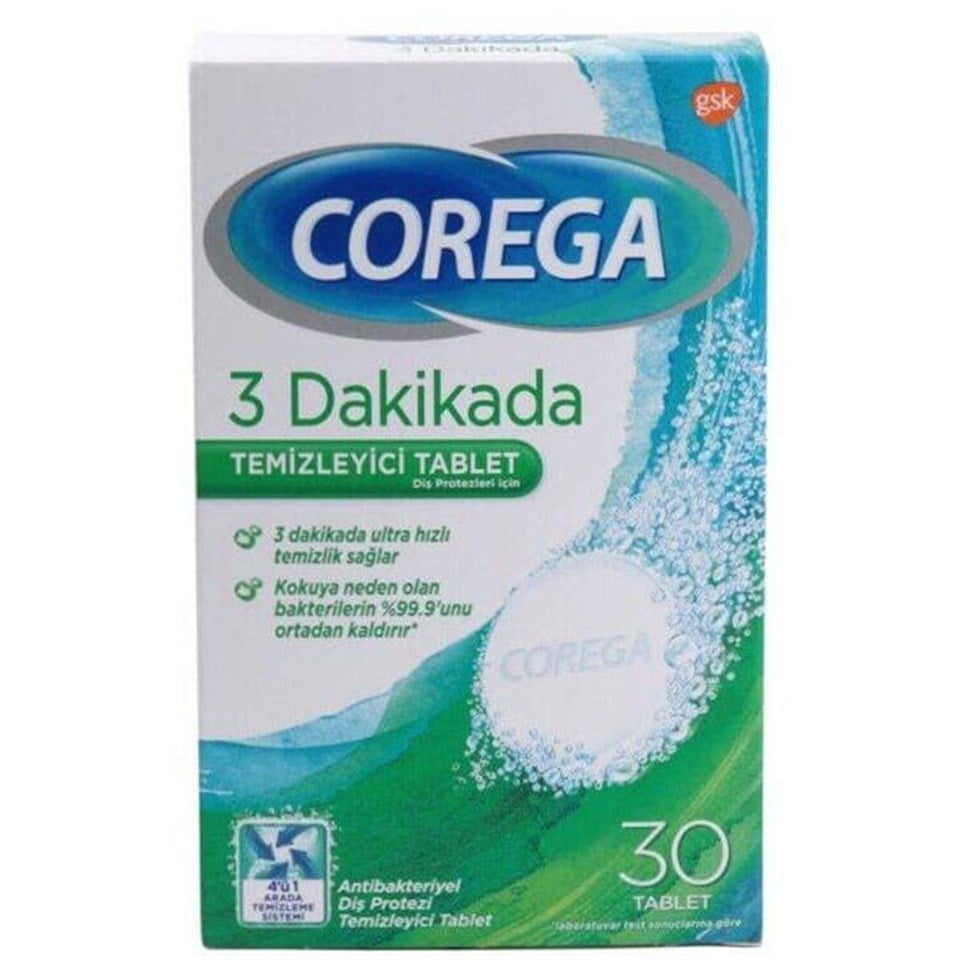COREGA-3 DAKİKADA DİŞ PROTEZİ TEMİZLEYİCİ TABLET