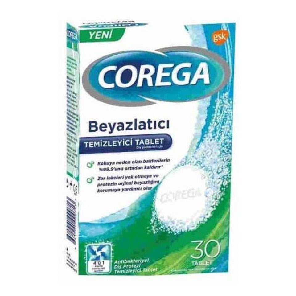Corega Temizleyici Beyazlatıcı 30 Tablet