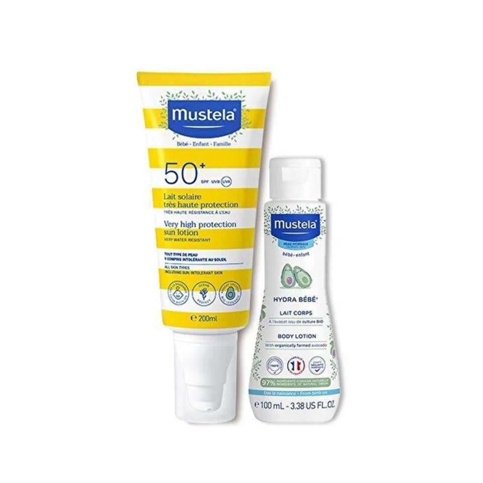 Mustela Güneş Losyonu SPF50 200 ml + Mustela Hydra Bebe 100 ml