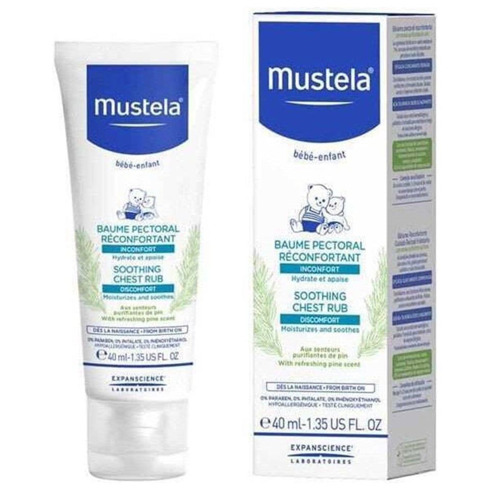 Mustela Soothing Chest Rub 40 ML Bebekler için Nemlendirici Krem