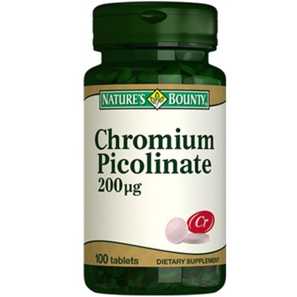 Nature's Bounty Chromium Picolinate 200 mcg 100 Tablet