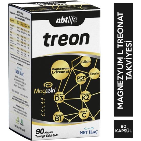 Nbt Life Treon 90 Kapsül Magnezyum L Treonat Takviyesi