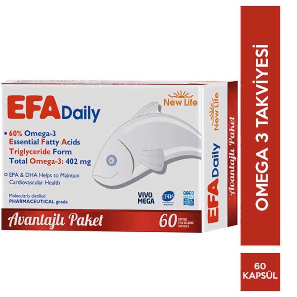 New Life Efa Daily Omega 3 60 Kapsül Omega 3 Takviyesi
