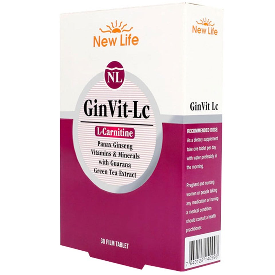 New Life GinVit-Lc L- Carnitine 30 Film Tablet