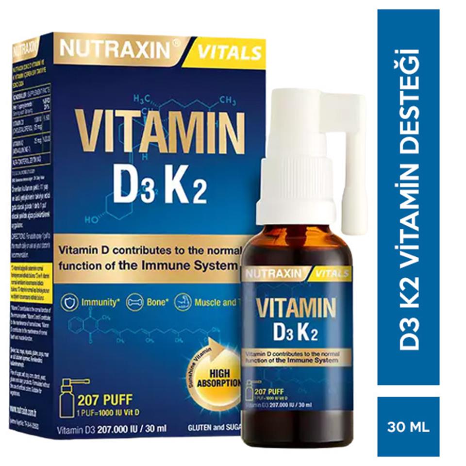 Nutraxin Vitamin D3K2 Sprey 30 ML D3 K2 Vitamini