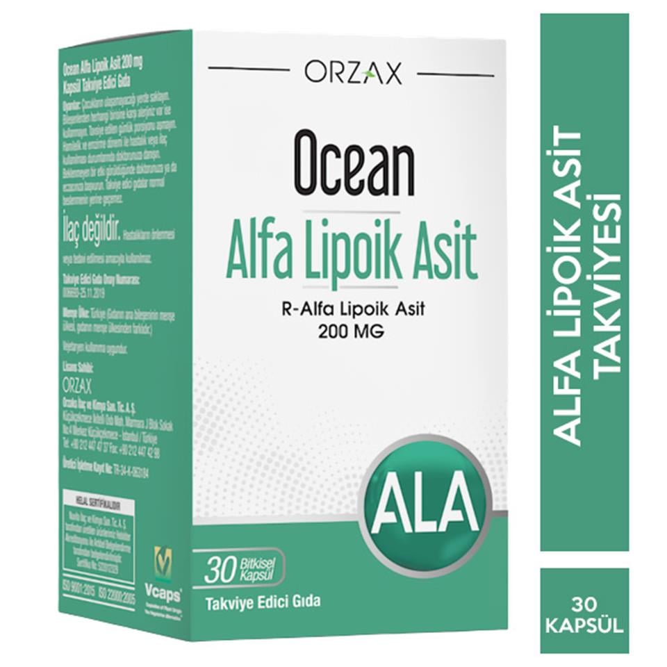 Orzax Ocean Alfa Lipoik Asit 200 mg 30 Kapsül