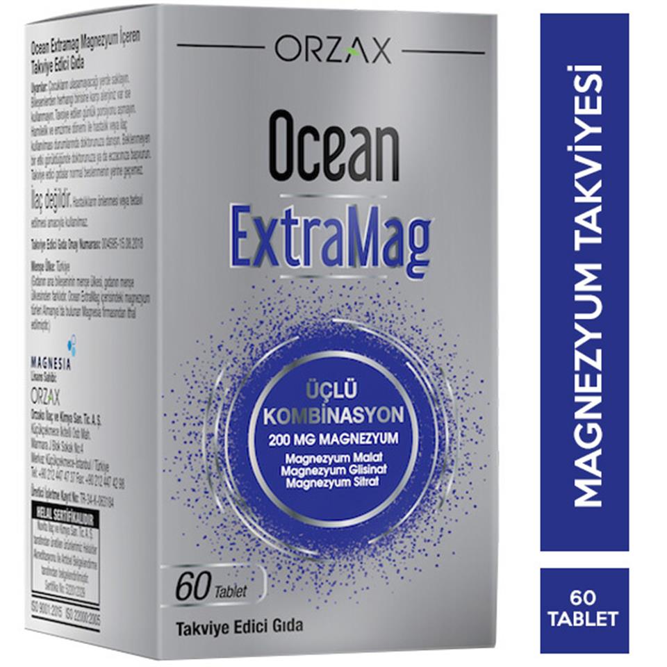 Orzax Ocean Extramag 60 Tablet Magnezyum Takviyesi
