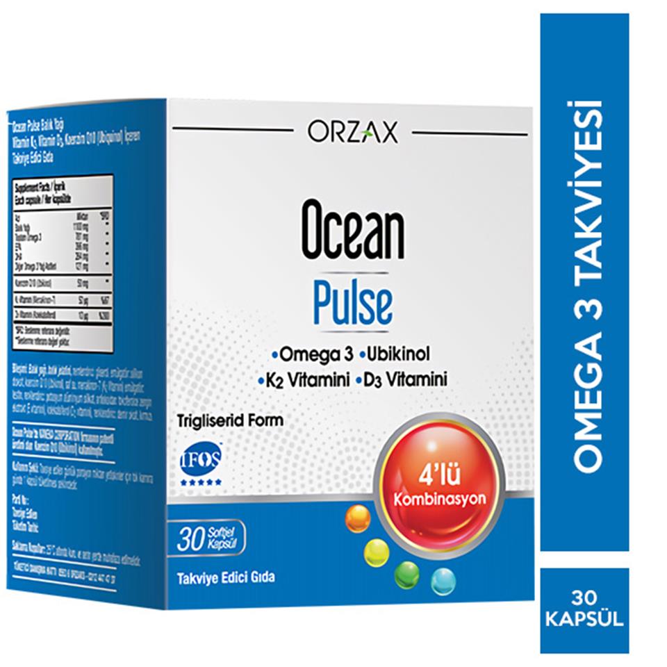 Orzax Ocean Omega 3 Pulse 30 Softgel Kapsül Balık Yağı