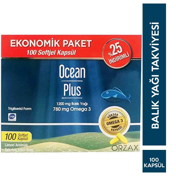 Orzax Ocean Plus Omega 3 1200 Mg 100 Soft jel Balık Yağı