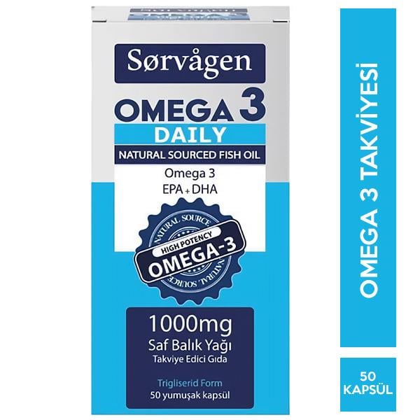 Sorvagen Omega 3 Daily Saf Balık Yağı 50 Kapsül