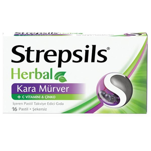 Strepsils Herbal Kara Mürver Aromalı 16 Pastil