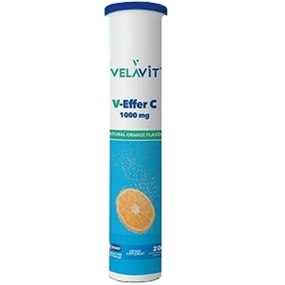 Velavit V Effer C 1000 mg Takviye Edici Gıda 20 Tablet C Vitamini Takviyesi