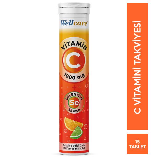Wellcare Vitamin C Selenyum 15 Efervesan Tablet