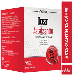 Orzax Ocean Astaksantin Natural Antioxidant 30 Kapsül
