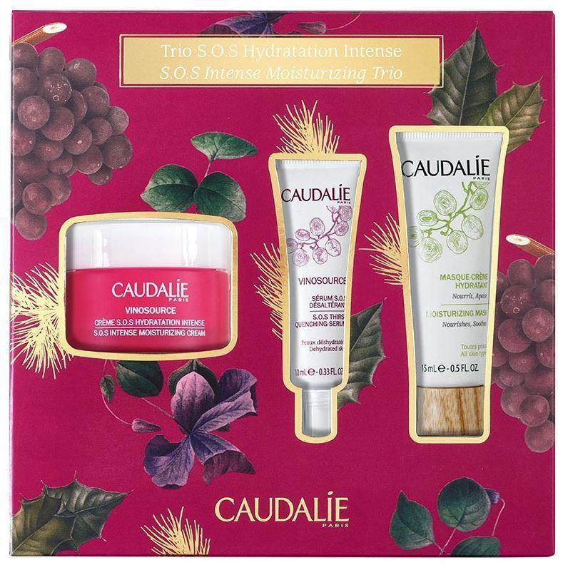 Caudalie Vinosource SOS Set - Cream 50 ml + SOS Serum 10 ml + Moisturizing Mask 15 ml