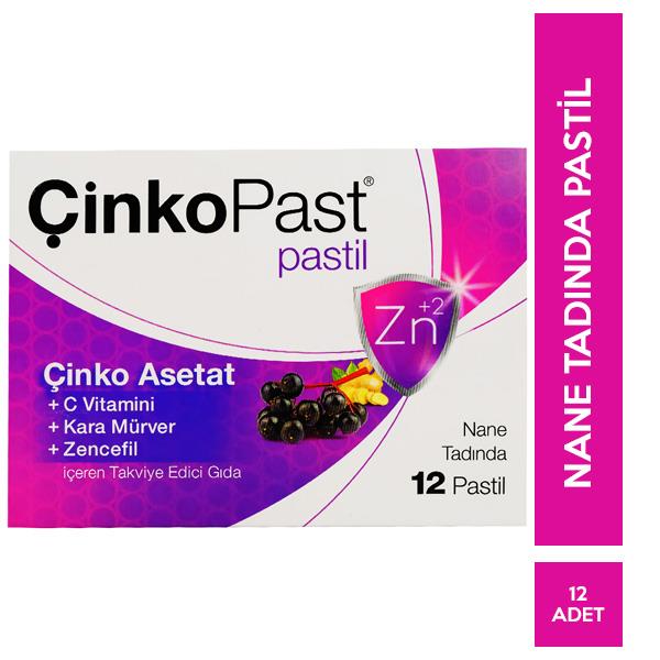 Çinkopast Nane Zencefil Kara Mürver Pastil 12 li