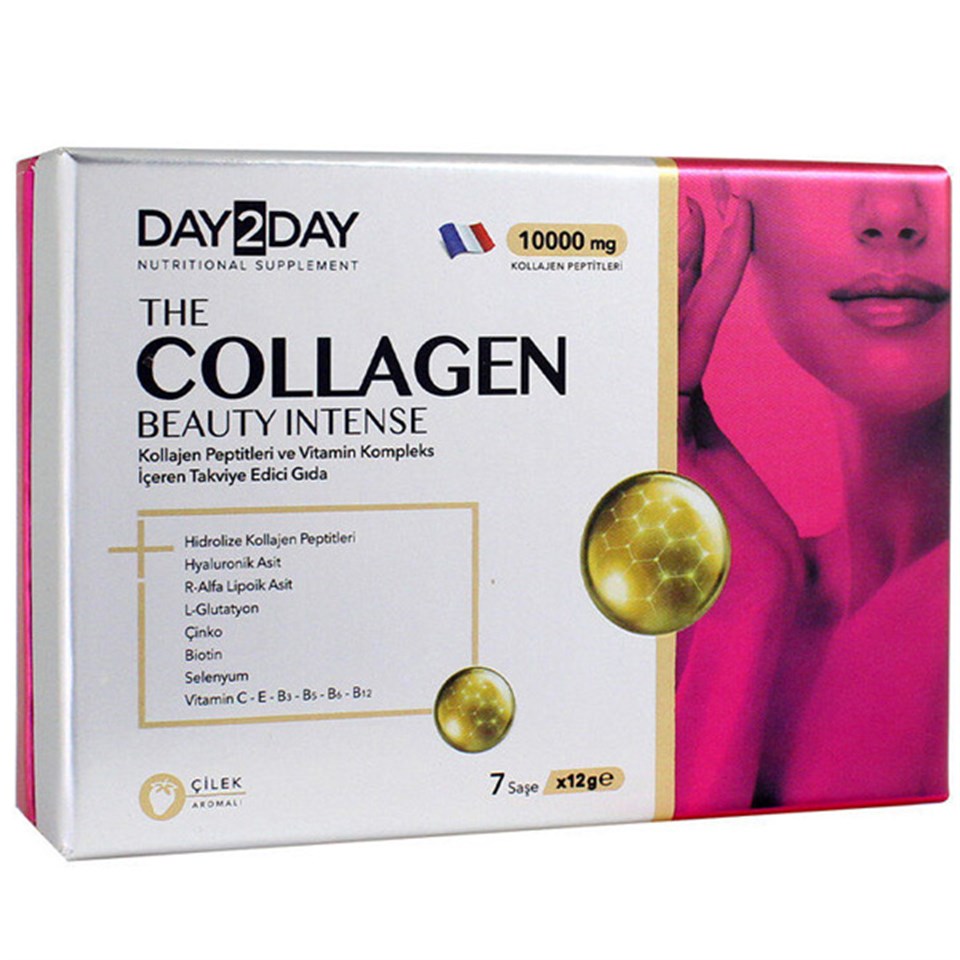 Day2day The Collagen Beauty Intense Çilek Aromalı 7 Saşe Kolajen Takviyesi