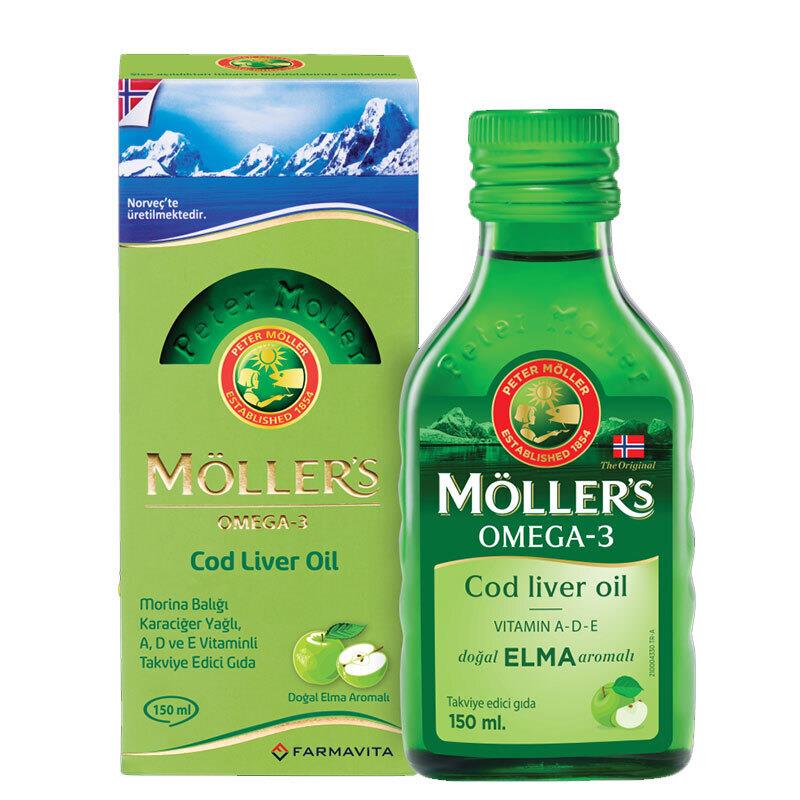 Möller's Omega 3 Doğal Elma Aromalı Balık Yağı Şurubu 150 ml
