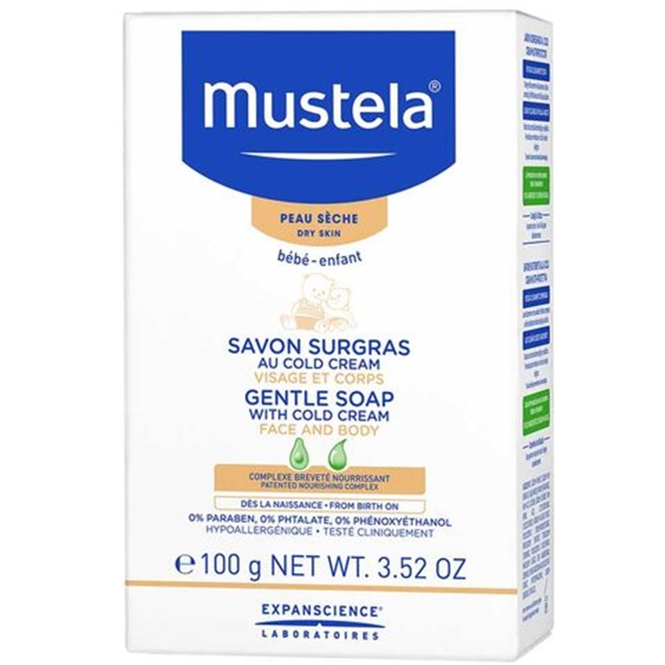 Mustela Gentle Soap Face And Body - Yüz ve Vücut için Kalıp Temizleyici 100gr