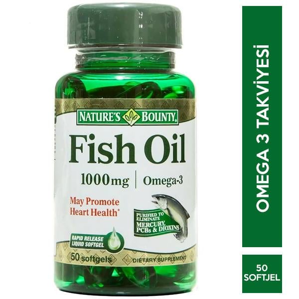 Nature's Bounty Fish Oil 1000 mg 50 Kapsül