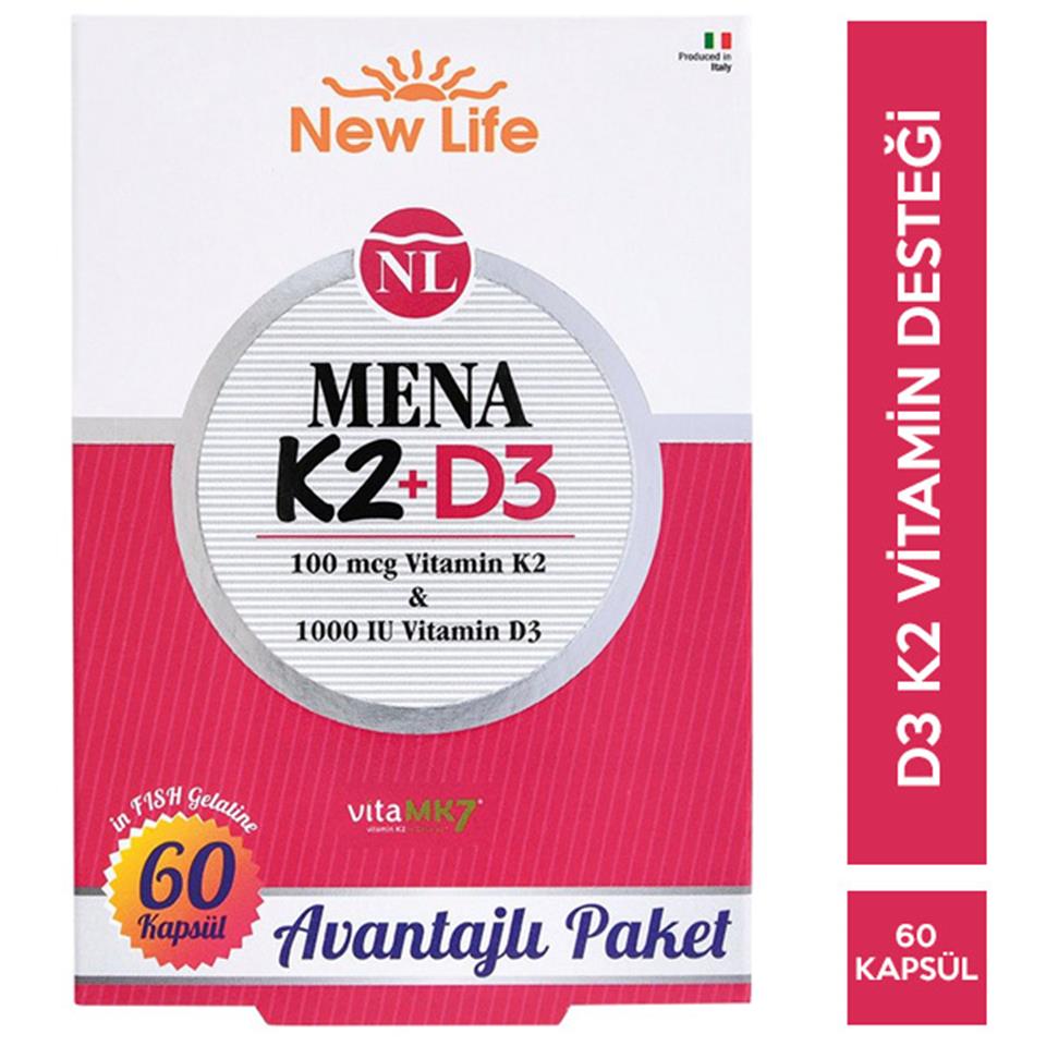 New Life Mena Vitamin K2 D3 60 Kapsül