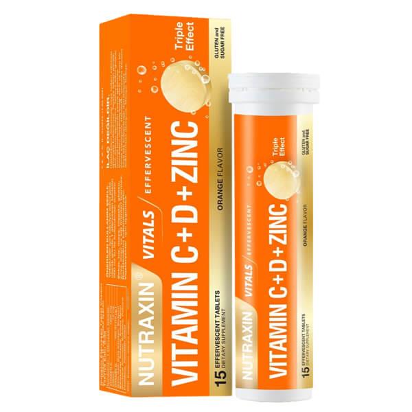 Nutraxin Efervesan Vitamin CD Zinc 15 Tablet