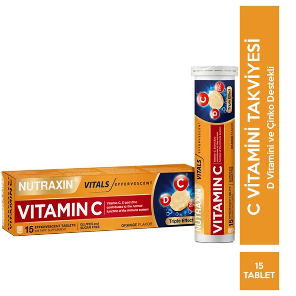 Nutraxin Efervesan Vitamin CD Zinc 15 Tablet