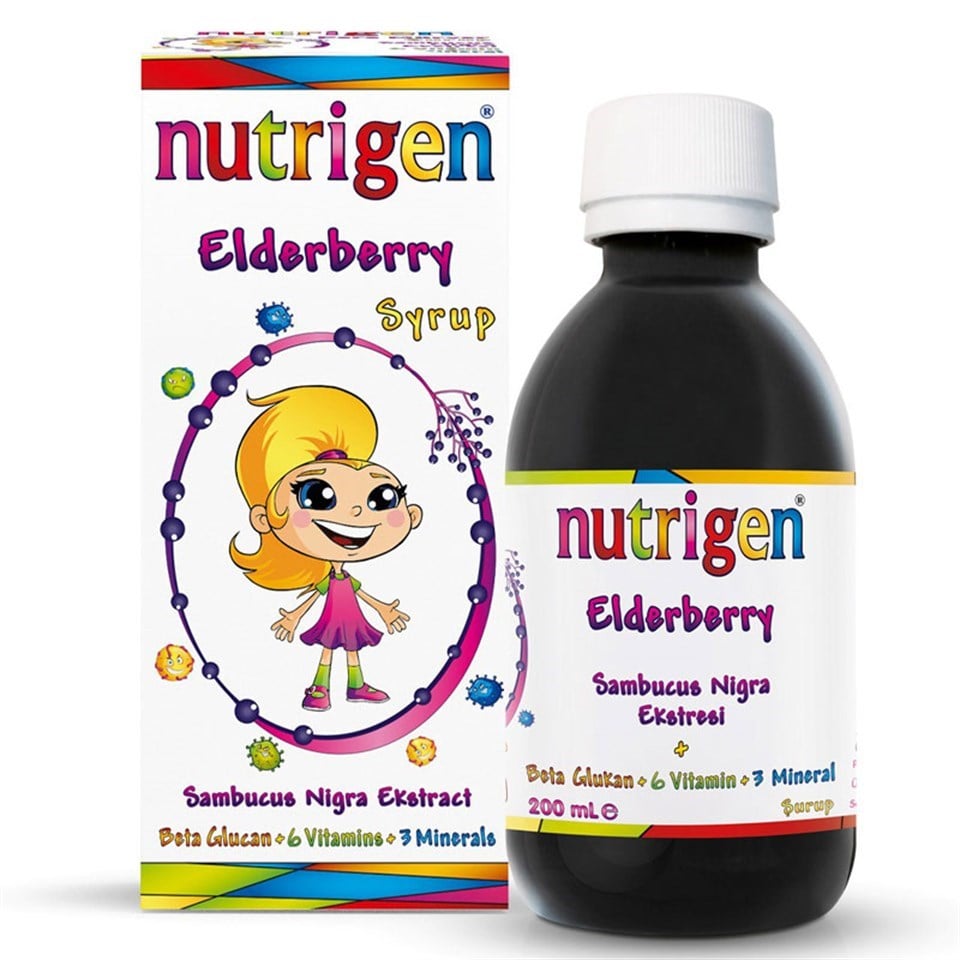 Nutrigen Elderberry Kara Mürver + Beta-Glukan + Bal Şurup 200 ml
