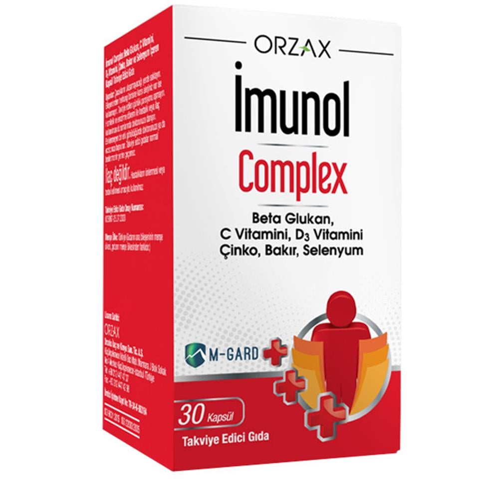 Orzax İmunol Complex 30 Kapsül Beta Glukan İçeren Gıda Takviyesi