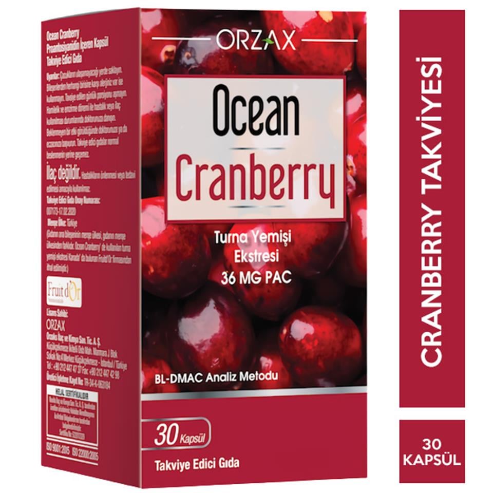 Orzax Ocean Cranberry Turna Yemişi Ekstresi 30 Tablet