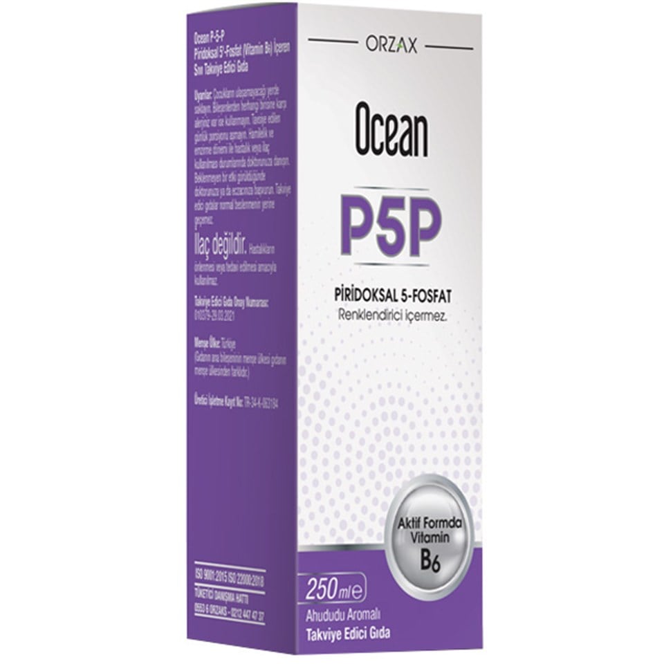 Orzax Ocean P5P Piridoksal 5-Fosfat 250 ML