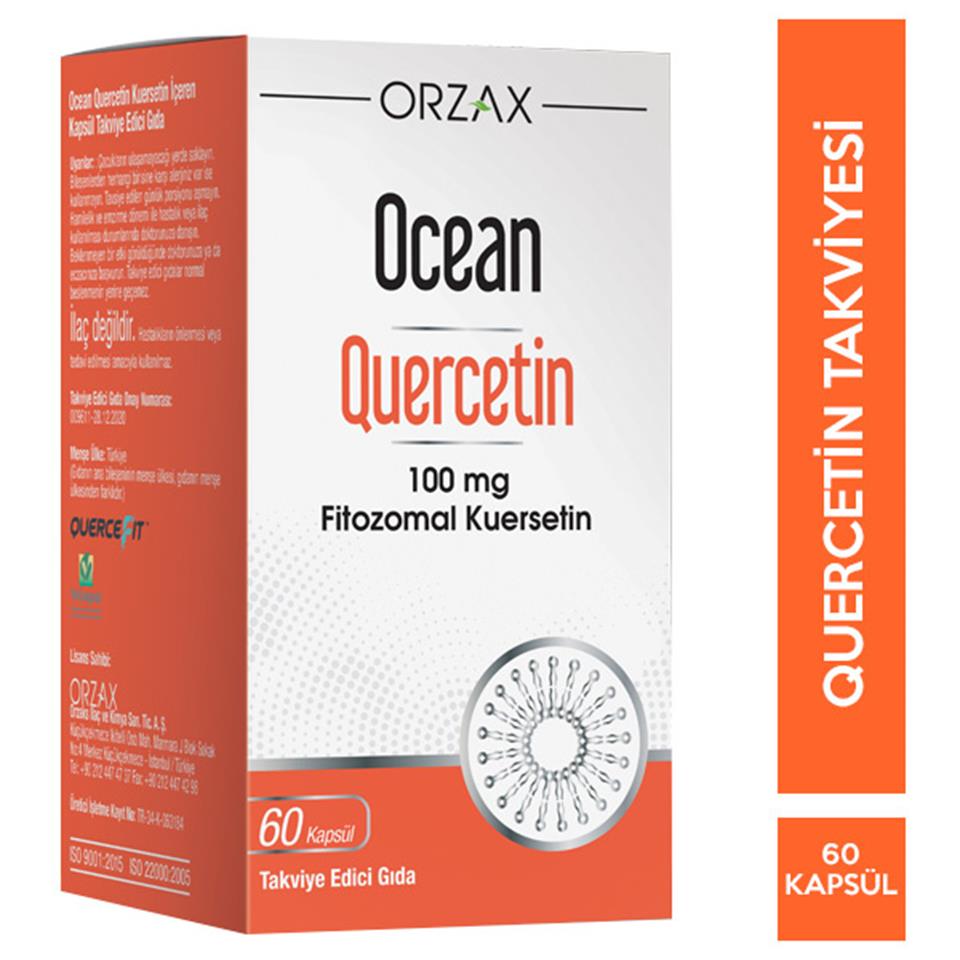 Orzax Ocean Quercetin 100 mg 60 Kapsül Kuersetin Takviyesi