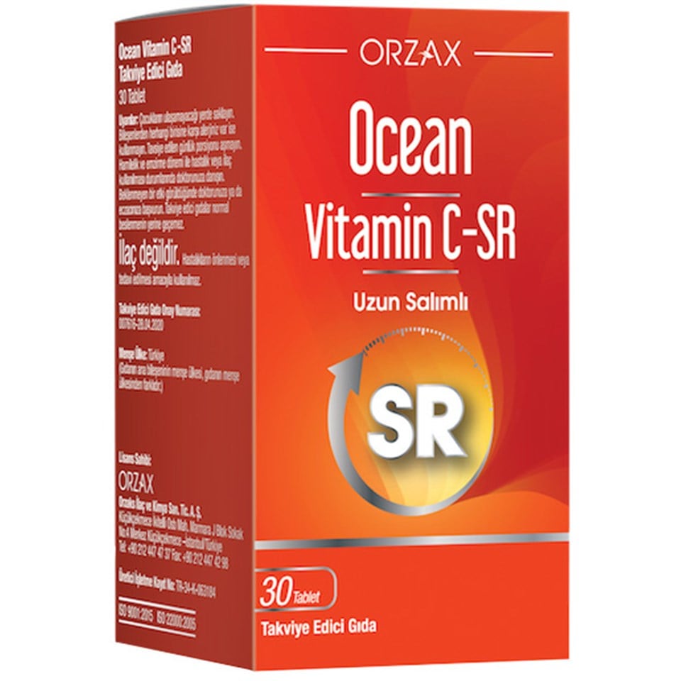Orzax Ocean Vitamin C SR 30 Tablet C Vitamini Takviyesi
